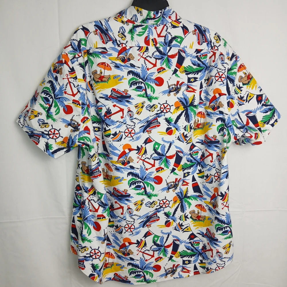 Polo Ralph Lauren Nautical‎ Bearwaiian Print Button Front Shirt - Boys - XXL